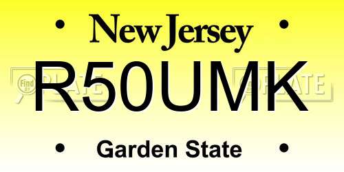 R50UMK New Jersey License Plate