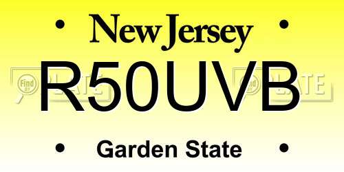 R50UVB New Jersey License Plate