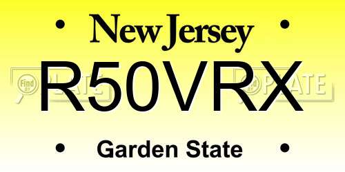 R50VRX New Jersey License Plate