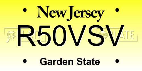 R50VSV New Jersey License Plate
