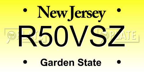 R50VSZ New Jersey License Plate