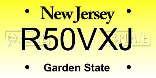 R50VXJ New Jersey License Plate