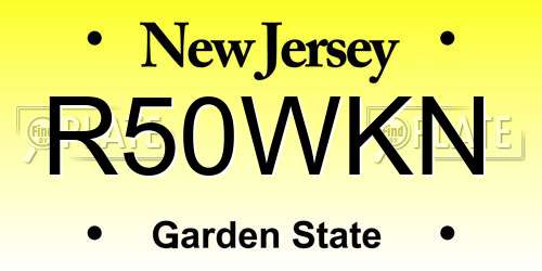 R50WKN New Jersey License Plate