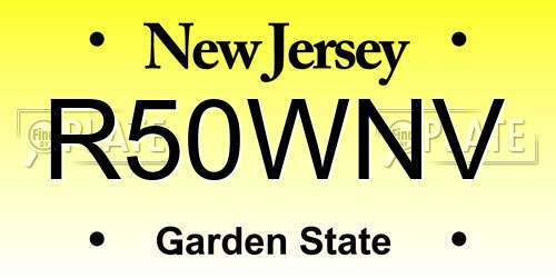 R50WNV New Jersey License Plate