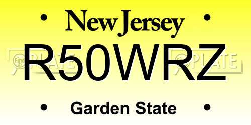 R50WRZ New Jersey License Plate