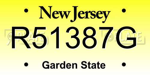 R51387G New Jersey License Plate
