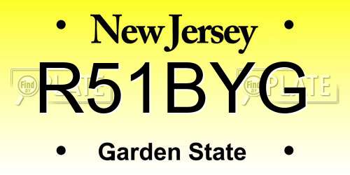 R51BYG New Jersey License Plate