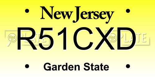 R51CXD New Jersey License Plate