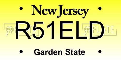 R51ELD New Jersey License Plate
