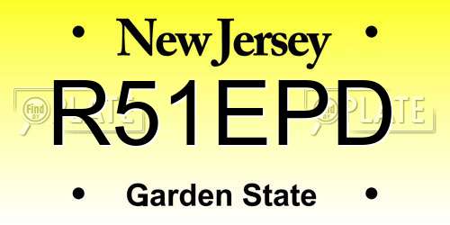 R51EPD New Jersey License Plate