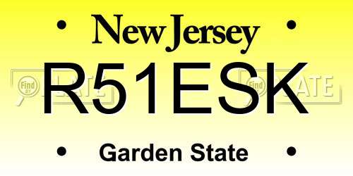 R51ESK New Jersey License Plate