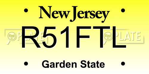 R51FTL New Jersey License Plate