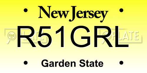 R51GRL New Jersey License Plate