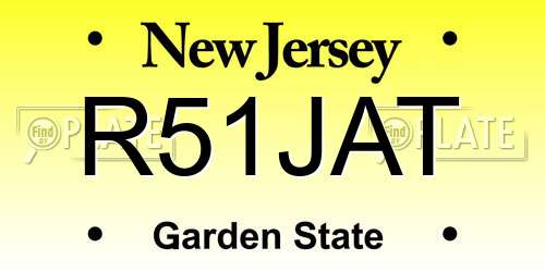R51JAT New Jersey License Plate