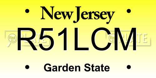 R51LCM New Jersey License Plate