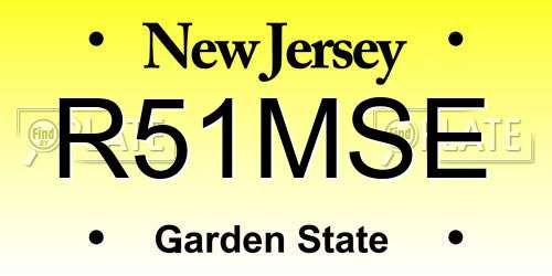 R51MSE New Jersey License Plate