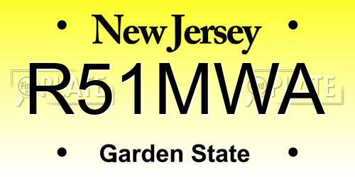 R51MWA New Jersey License Plate