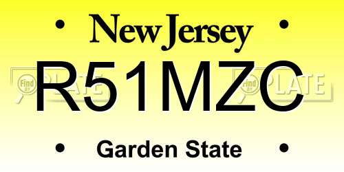 R51MZC New Jersey License Plate