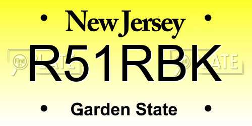 R51RBK New Jersey License Plate