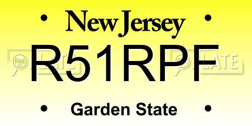 R51RPF New Jersey License Plate