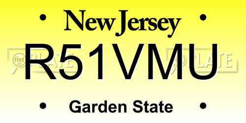 R51VMU New Jersey License Plate