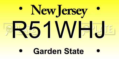 R51WHJ New Jersey License Plate