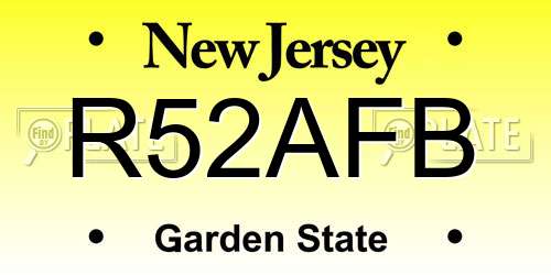 R52AFB New Jersey License Plate
