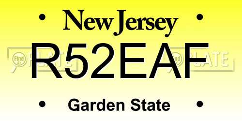 R52EAF New Jersey License Plate