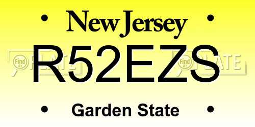 R52EZS New Jersey License Plate