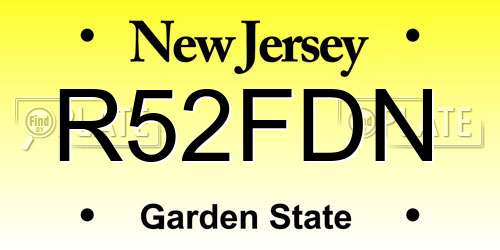 R52FDN New Jersey License Plate