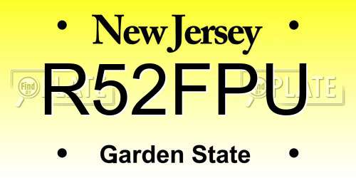R52FPU New Jersey License Plate