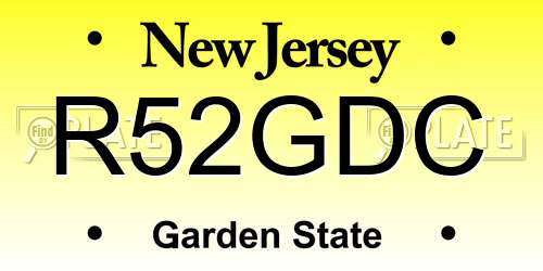 R52GDC New Jersey License Plate