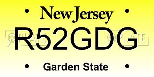 R52GDG New Jersey License Plate