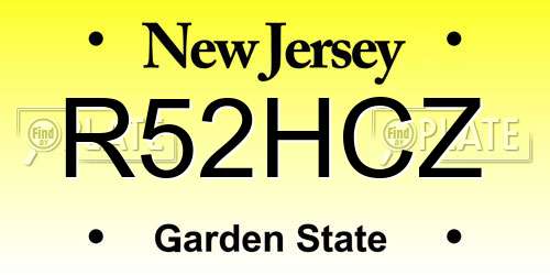 R52HCZ New Jersey License Plate