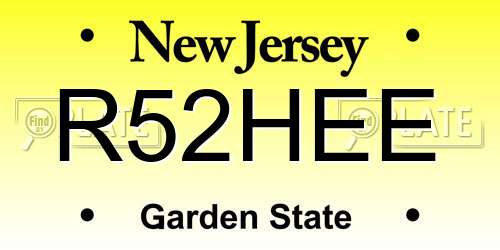 R52HEE New Jersey License Plate