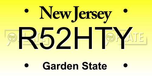 R52HTY New Jersey License Plate