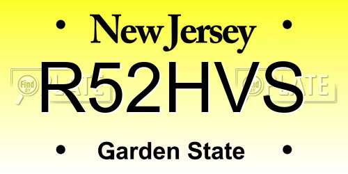 R52HVS New Jersey License Plate