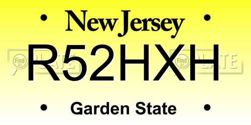 R52HXH New Jersey License Plate