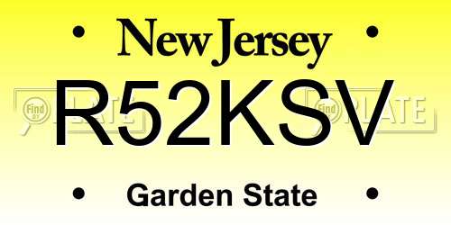 R52KSV New Jersey License Plate