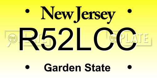 R52LCC New Jersey License Plate