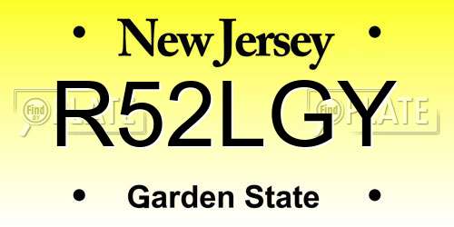 R52LGY New Jersey License Plate
