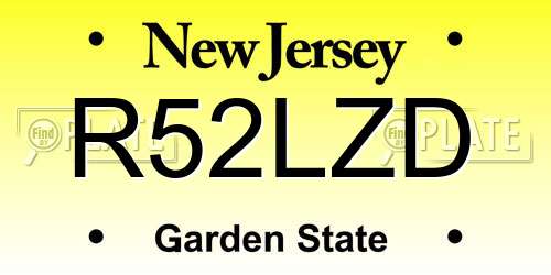 R52LZD New Jersey License Plate