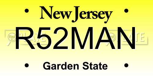 R52MAN New Jersey License Plate