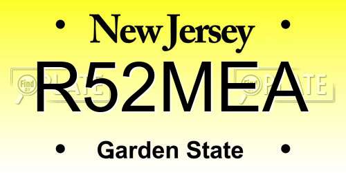R52MEA New Jersey License Plate