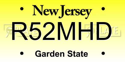 R52MHD New Jersey License Plate