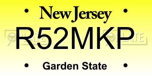R52MKP New Jersey License Plate