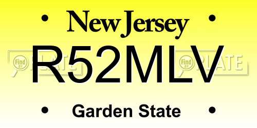 R52MLV New Jersey License Plate