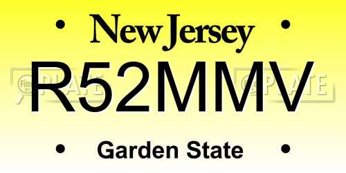 R52MMV New Jersey License Plate