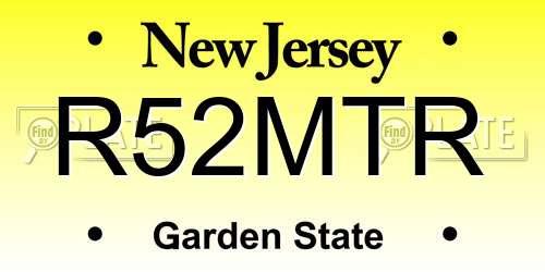 R52MTR New Jersey License Plate