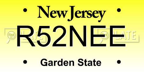 R52NEE New Jersey License Plate